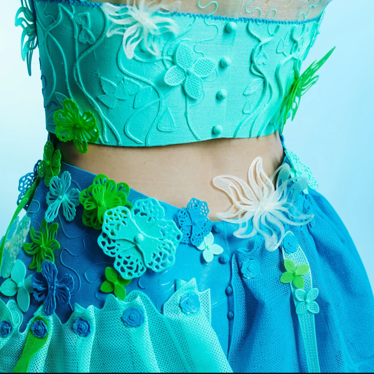 Bioluminescence dress, 3D-printed structure detail