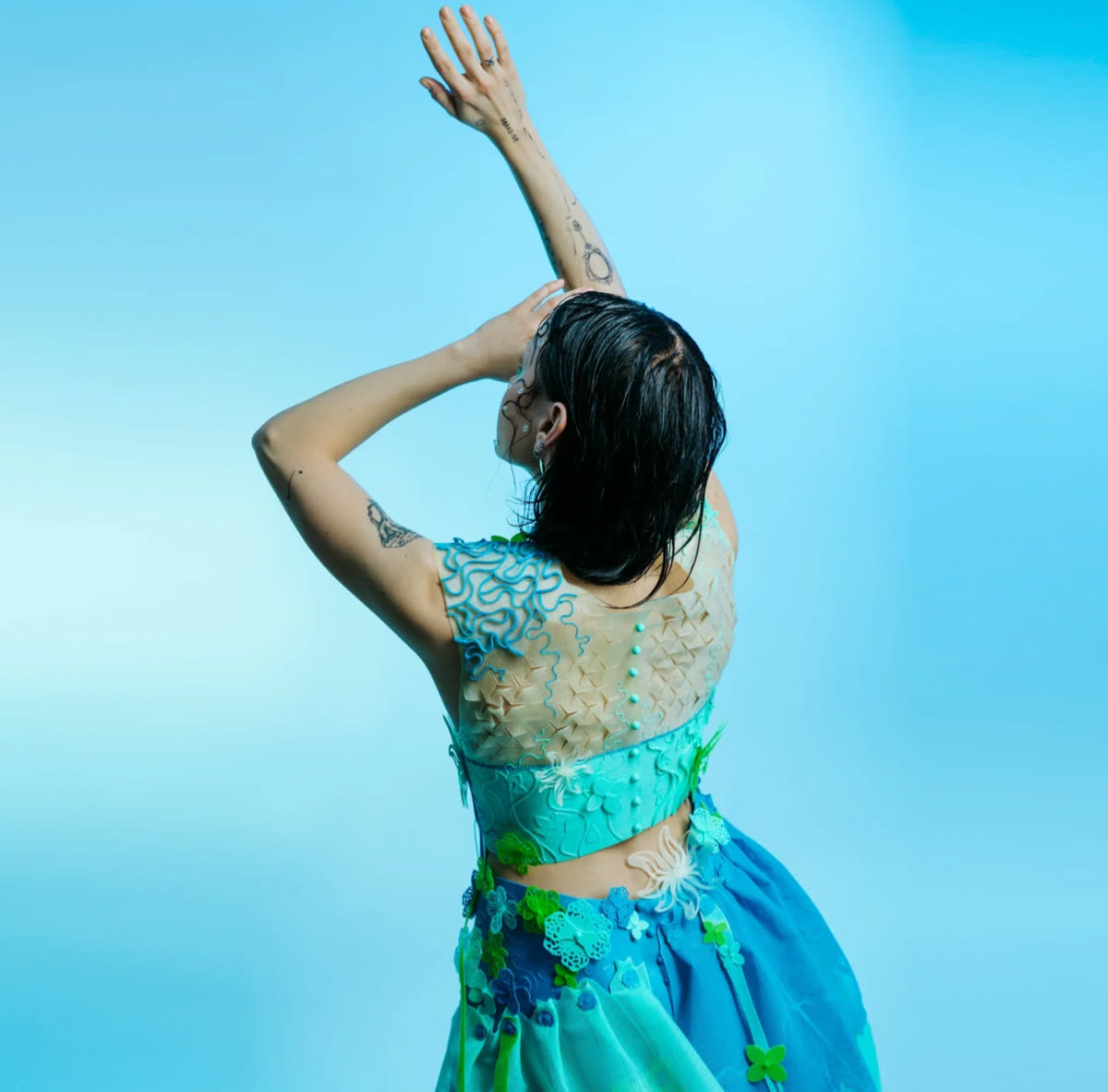 Bioluminescence dress, worn look